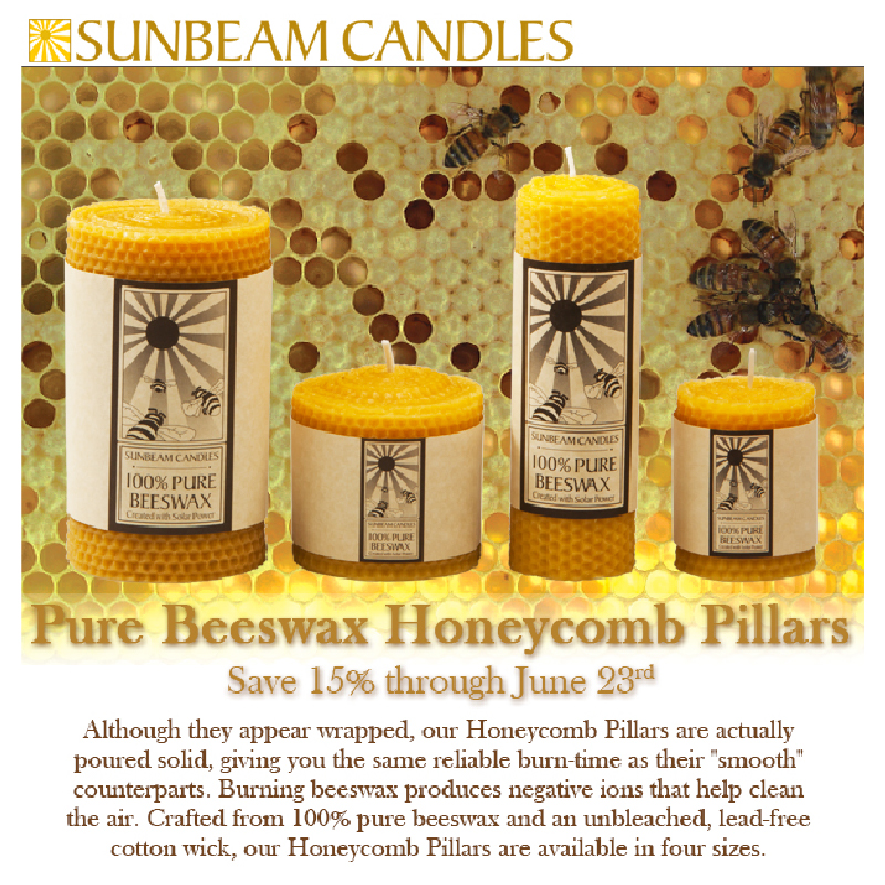 Sunbeam Candles Honeycomb e-mail ad
